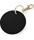 Porte-Clés simili cuir couleur noir doux avec attache métallique brillante