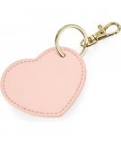 Porte-Clés forme coeur simili cuir couleur rose avec attache métallique brillante
