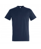 T-shirt homme col rond blanc coton de couleur navy à personnaliser