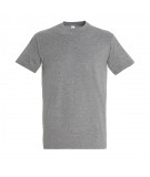 T-shirt homme col rond blanc coton de couleur gris chiné à personnaliser