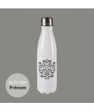 gourde blanc isotherme avec logo arabesque