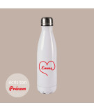gourde blanche isotherme logo coeur