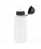 une gourde isotherme blanc  bouchon  noir ouvert