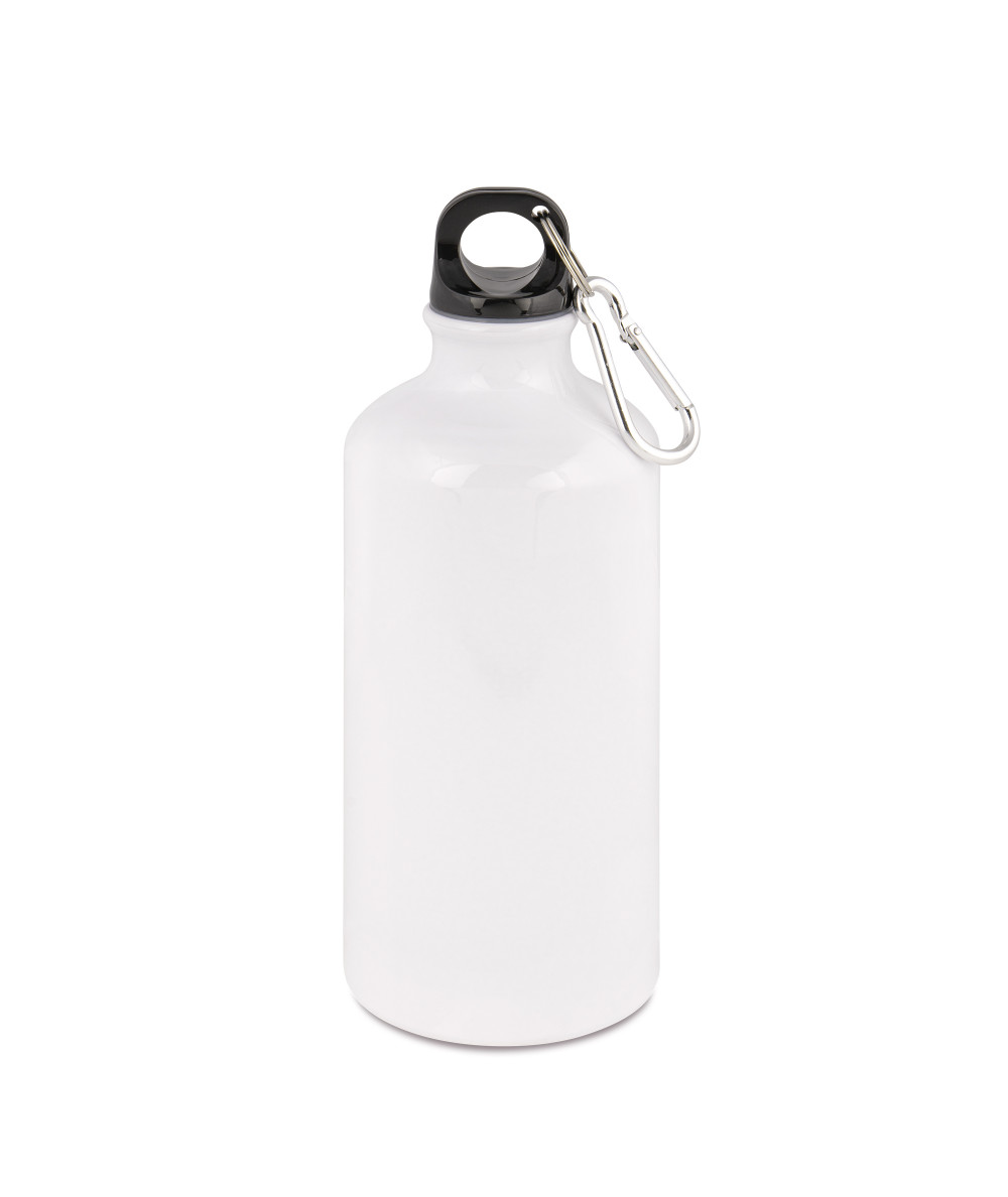 une gourde isotherme blanc avec mousqueton