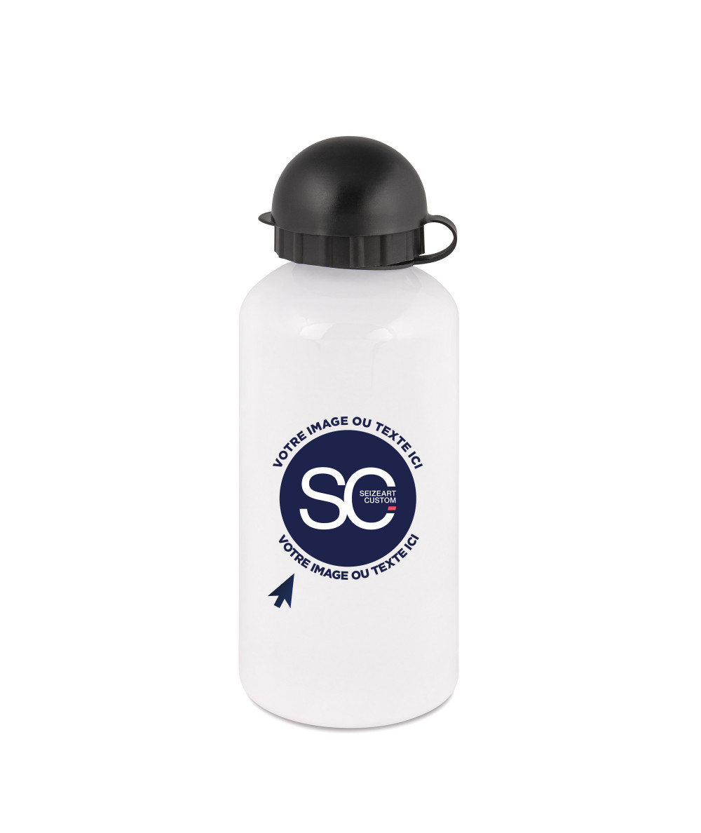 une gourde isotherme blanc personnalisé avec logo
