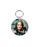 Porte-­clés MDF blanc brillant rond Ø 60 mm à personnaliser