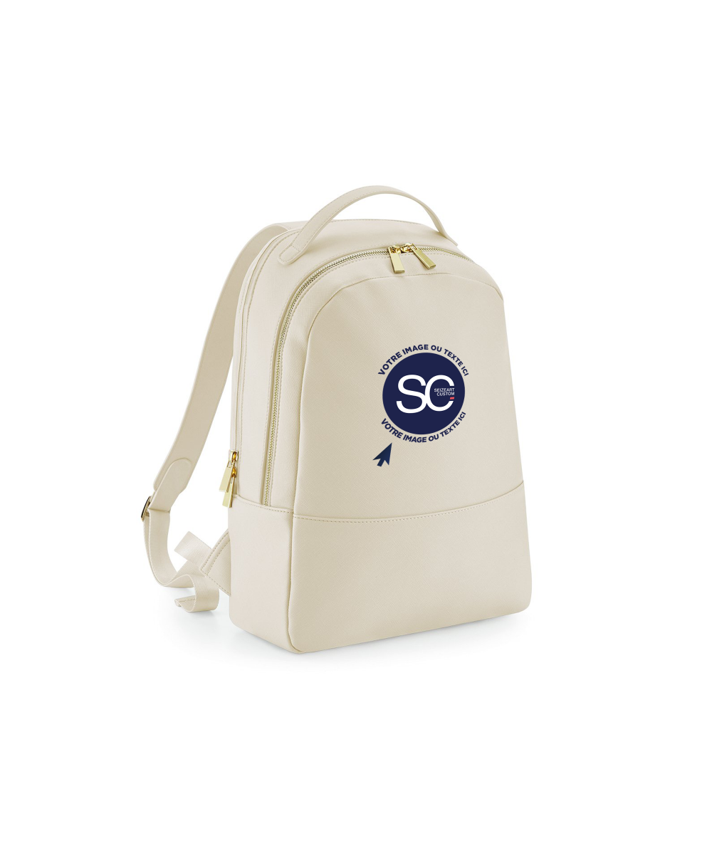 Sac à dos BagBase BG768 beige oyster élégant avec finitions métalliques dorées, parfait pour travail et déplacements.. image 2